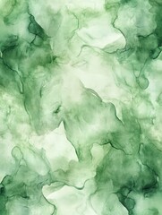 Poster - Soft green watercolor texture with blended shades and abstract patterns