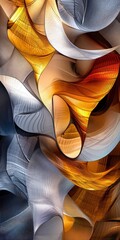 Poster - Abstract Metallic Waves with Golden Accents a Modern and Elegant Background Design