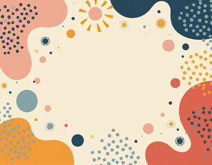 Poster - Colorful abstract pattern featuring dots organic shapes. Modern graphic design, vibrant colors. Perfect design elements backgrounds, digital art, print, fashion tech, branding.