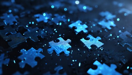 solving the digital puzzle connecting the fragmented pieces in a tech driven world with blue tones a