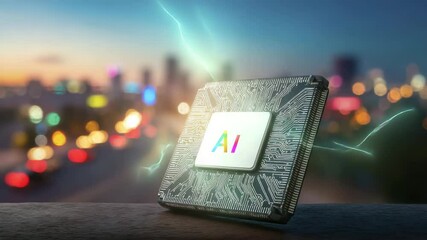 Poster - An AI chip with the logo 