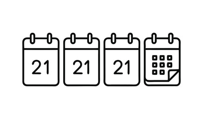 Poster - Calendar icons showing date 21 schedule reminder