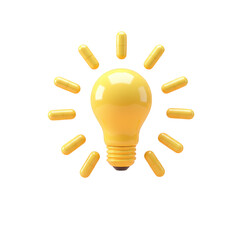 Poster - Yellow light bulb with capsules isolated on transparent background