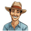 © Zoni - Professional Smiling Man with Hat Back Cartoon Vector Illustration
