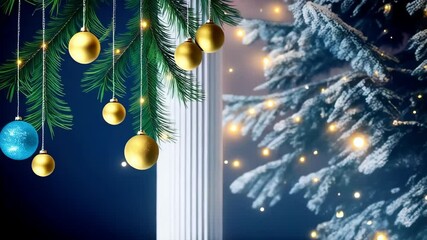Wall Mural - soft focus shot of festive christmas lights and illuminated orbs creating a magical holiday atmosphe