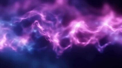 Poster - Glowing pink and blue abstract smoke on dark background