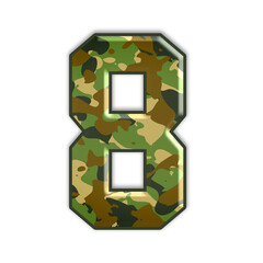 Poster - Camouflage Number with 3D Embossed Effect Transparent Background