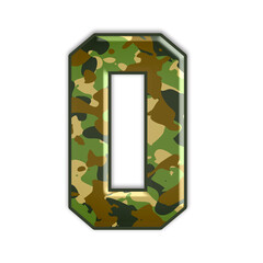 Poster - Camouflage Number with 3D Embossed Effect Transparent Background