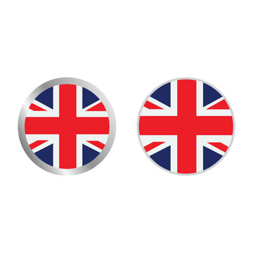 Set Of England Flag Vector Design.