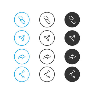 Set Of Share Button Icon Vector Design.