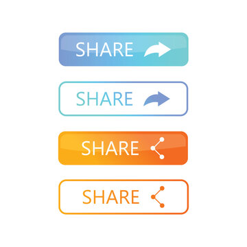 Set Of Share Button Icon Vector Design.