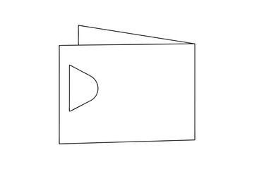 Fototapete - Simple line drawing of a wallet design template