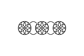 Poster - Abstract black and white circular pattern design element