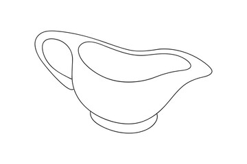 Poster - Simple line drawing of an empty gravy boat
