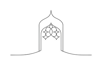 Poster - Elegant archway design minimalist line art islamic architecture