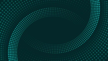 Poster - Futuristic glowing tech cyan blue halftones dotted circles abstract background. Seamless looping geometric minimal motion design. Video animation Ultra HD 4K 3840x2160