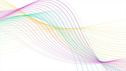 Aufkleber - Colorful wavy lines abstract minimal elegant background. Seamless looping motion design. Video animation Ultra HD 4K 3840x2160