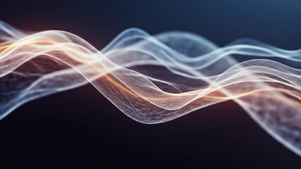 Poster - Abstract wavy forms of light and color on a dark background