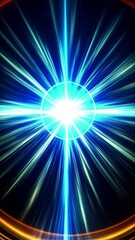 Wall Mural - abstract glowing rings, crosshairs, and beams of light in a dynamic, concentric design, with vibrant