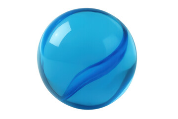 Aufkleber - Glass marble ball with blue swirls on transparent background, perfect for game or decoration concepts
