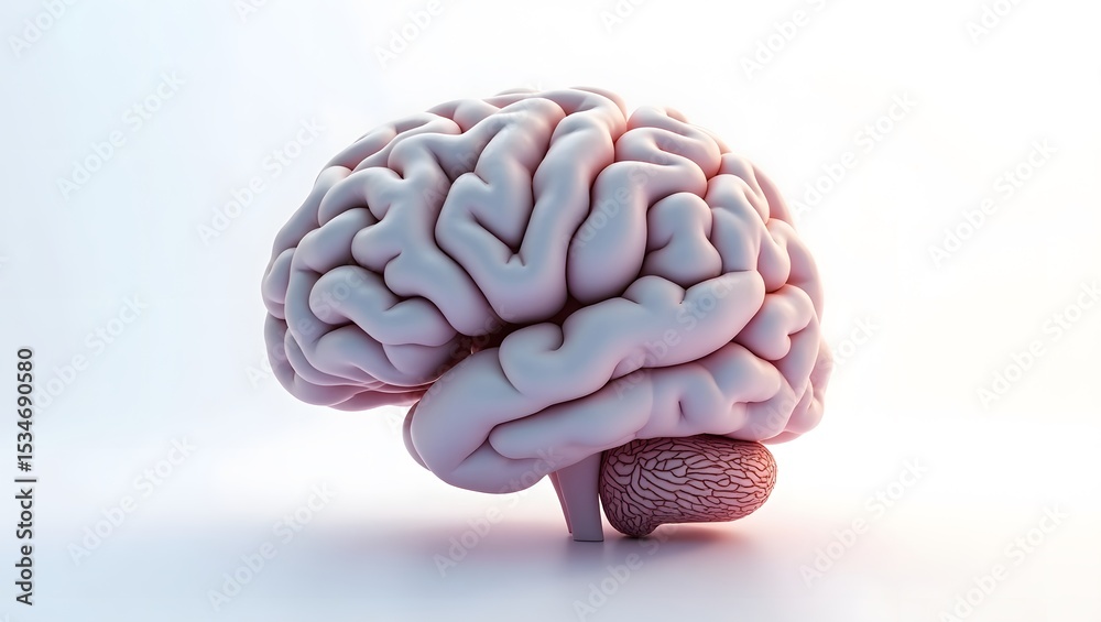 Human brain anatomy 3d model cerebellum Stock Illustration | Adobe Stock