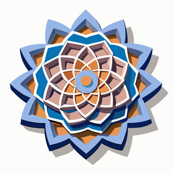 Layered 3D Mandala with Shadows