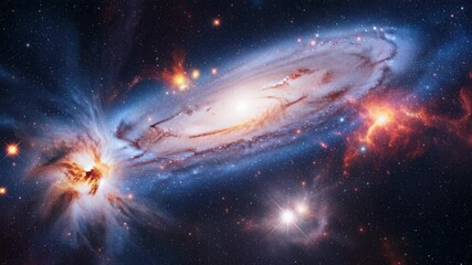 Wall Mural - stunning spiral galaxy with bright stars and nebulae in outer space