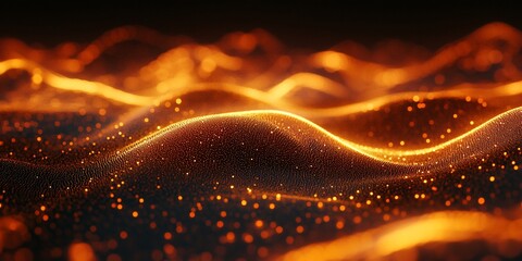 Poster - Abstract fiery texture. Dynamic glowing waves.  Suitable for technology background