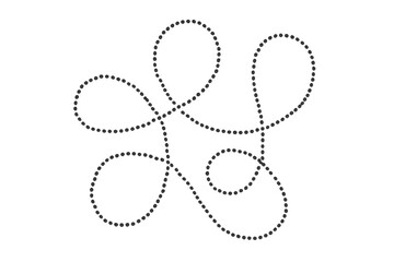 Poster - Dotted circular pattern weaving intricate flower-like design, transparent backdrop highlighting geometric graphic composition