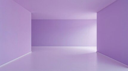 Poster - Lavender Minimalist Room Interior Space Empty Walls Light Floor Modern Design purple lilac