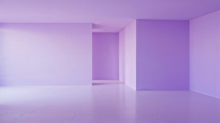 Poster - Minimalist Lavender Room Interior Empty Space Light Purple Walls Floor image