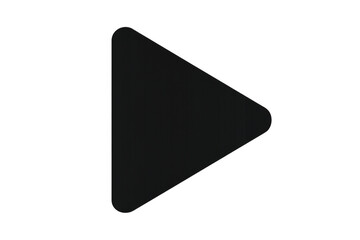 Poster - Glossy black play button triangle against transparent backdrop, symbolizing digital media interface design and multimedia functionality