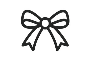 Aufkleber - Simple yet elegant black ribbon bow isolated on a transparent background, perfect for adding a touch of sophistication to designs