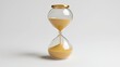 © Samady - 3D render of a tabletop hourglass with golden sand on white background