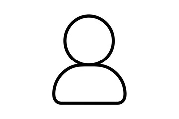 Aufkleber - Minimalist black user profile silhouette representing digital identity, floating on transparent background, symbolizing networking connectivity