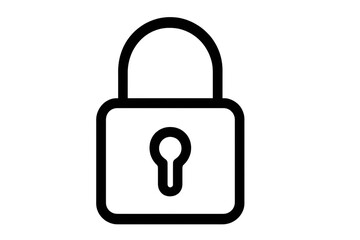 Aufkleber - Simple black closed padlock icon representing security and privacy, isolated on a transparent background