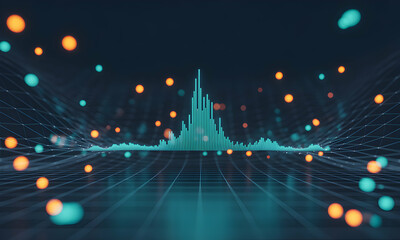 Aufkleber - Abstract Data Visualization Dynamic Peaks and Valleys of Information