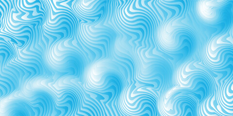 Poster - blue abstract wave lines gradient pattern background