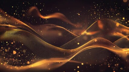 Poster - Golden Swirls of Elegance: A mesmerizing composition of flowing golden lines, evoking a sense of luxury and sophistication. Each swirl gracefully dances against a dark backdrop.
