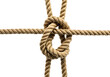 © malaika@86 - Rope Knot Tied with Thick Natural Fiber | Nautical Marine Connection for Security, Strength, and Teamwork Concepts
