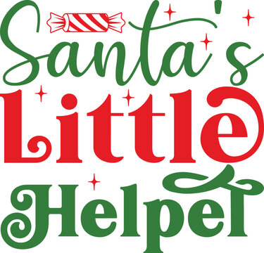 Santa's Little Helper, Kids Christmas SVG design