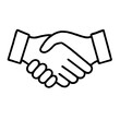 © Alex - Handshake icon with two hands — symbolizes business agreement and partnership