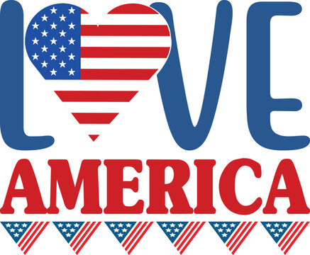 Love America, independence day ,Fourth of July, Holiday Greeting labels,