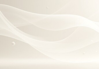 Leinwandbilder - Elegant Cream Abstract Background with Smooth Wave Design and Subtle Texture