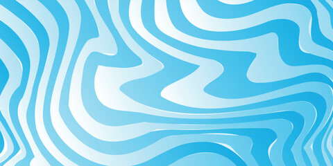 Poster - blue abstract wave lines gradient pattern