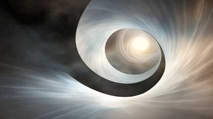 Poster - A mesmerizing abstract swirl of light and dark, depicting a journey through a cosmic tunnel of swirling energy.