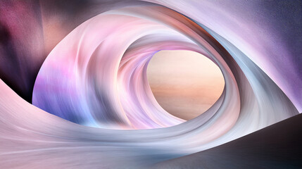 Poster - A mesmerizing swirl of colors and shapes, creating an ethereal visual experience reminiscent of flowing waves in a tranquil universe.