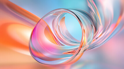 Poster - A vibrant abstract swirl design featuring soft pastel colors and fluid shapes, perfect for modern graphic projects.