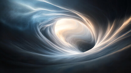 Poster - Abstract representation of a powerful cosmic vortex emitting light and energy, conveying a sense of wonder and mystery.