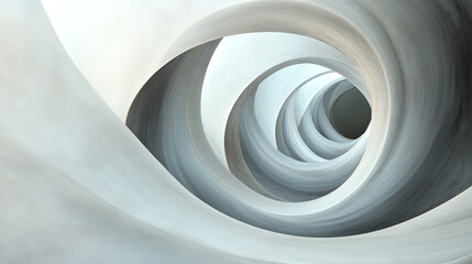 Poster - An abstract spiral design with smooth curves creating a sense of depth and intrigue, perfect for modern visuals.